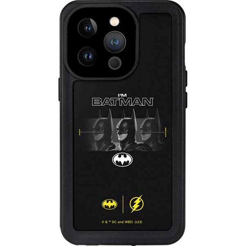DC Comics The Flash Movie: I am Batman Past to Future iPhone 15 Pro Waterproof Case